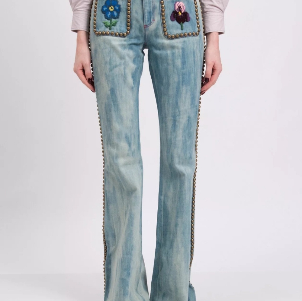 GUCCI Mid-Rise Wide Leg Jeans NWT sz 28